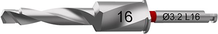 Сверло 2,5/3,2, глубина сверления 16мм GS 1632